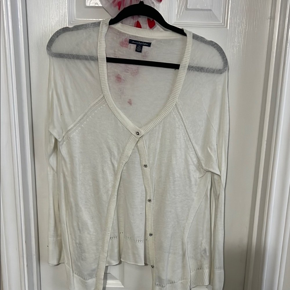 American Eagle Outfitters White Cardigan